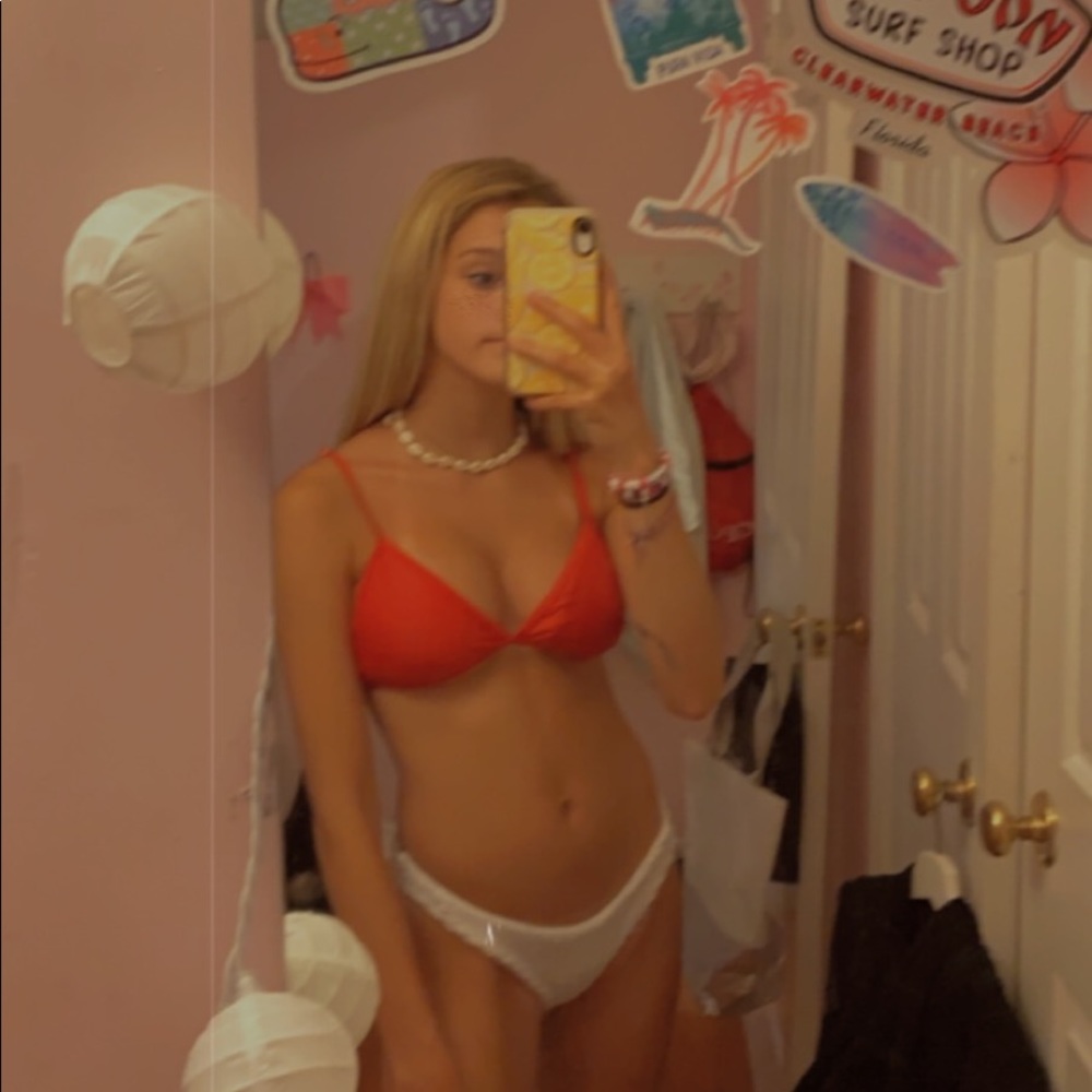 red bikini top